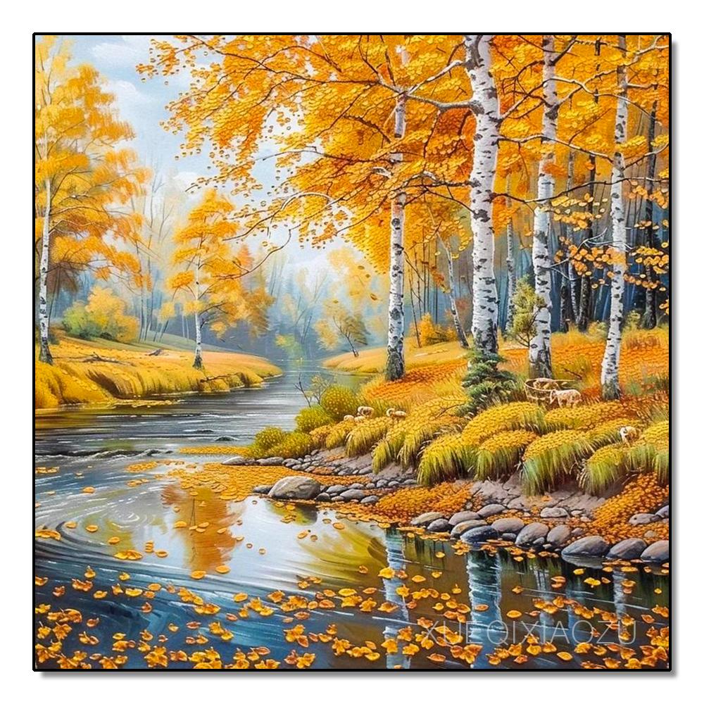 DIY Plná kulatá/čtvercová vrtačka Krajina Diamantová malba 5D Venkovská scenérie Domácí dekorace Umělecké řemeslo Kamínky Sada pro křížkovou výšivku
