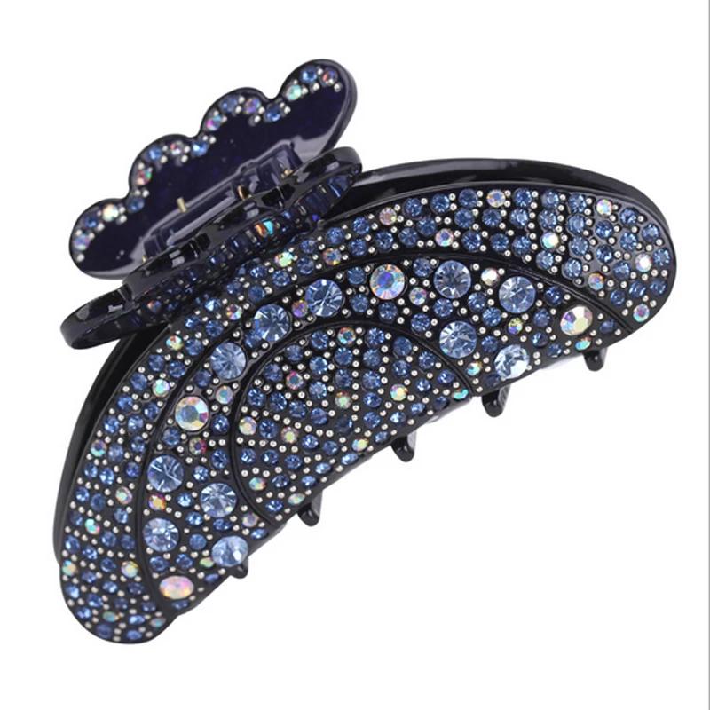 

Роскошные аксессуары для волос из ацетата со стразами и когтями для женщин, большая длинная застежка-краб, украшения для волос, заколки для ванны, заколки для волос