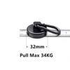 Strong Black Heavy Duty Neodymium Magnetic Hooks with Carabiner for Gym Bag Hanging Locker Storage Outdoor Activity Use