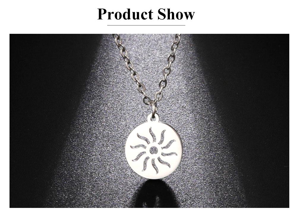 Cazador Small Sun Pendant Necklace for Women Round Minimalist Double Chain on Neck Gift Stainless Steel Jewelry 2026 Wholesale