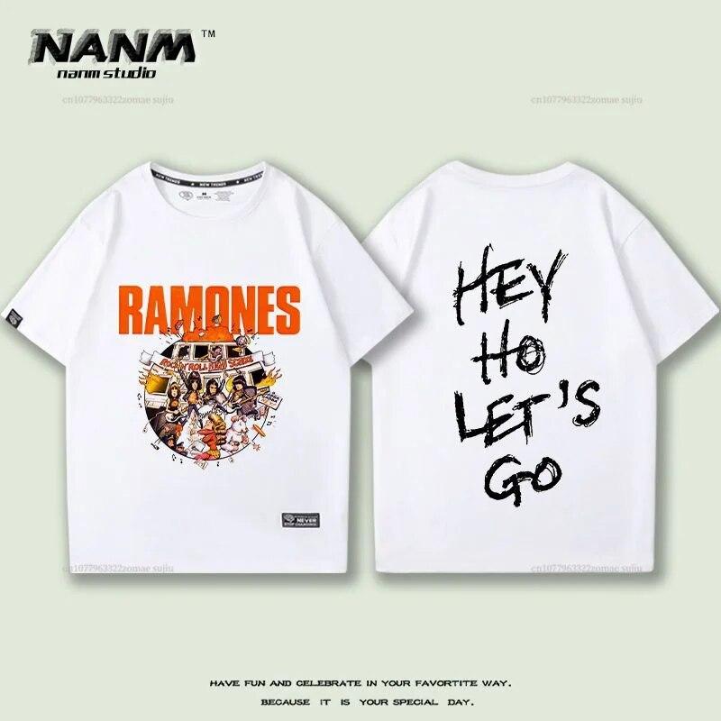 

Футболка с короткими рукавами Rock Band для женщин унисекс, летняя женская футболка из чистого хлопка, европейская и американская креативная свободная модная брендовая футболка с полурукавами 3XL