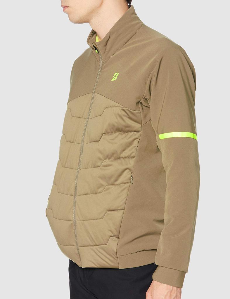 Bridgestone Golf Men's TOUR B Long Sleeve Open-Front Padded Blouson (6GS01D), Khaki, Size LL (Japan XL)