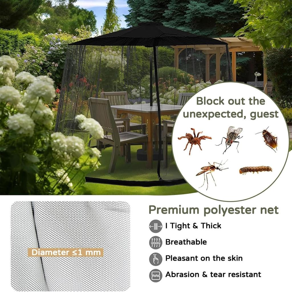 Εξωτερική Ομπρέλα Κήπου Τραπέζι Οθόνη Παράσολ Κάλυμμα Κουνουπιέρας, Εξωτερική Κουνουπιέρα για Αίθριο, Τραπέζι, Κάλυμμα Διχτυού για Έντομα