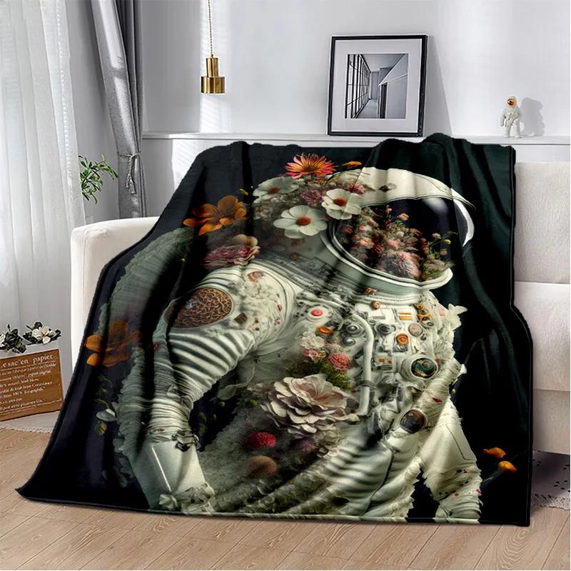 Astronaut Universe Spaceman 3D Outer Space Cartoon Blanket,Soft Throw Blanket for Home Bedroom Bed Sofa Office Cover Blanket Kid