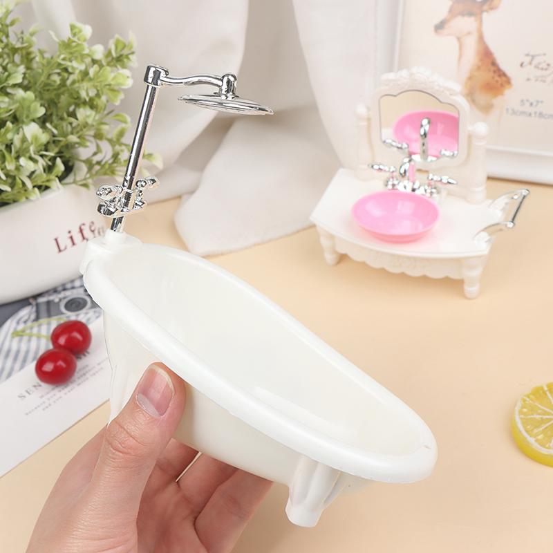 16Cm Doll House Home Furnishings Bathtub Washbasin Toilet Matching Model
