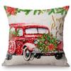 Cuscino Decorativo Natalizio Acquerello Carino Copricuscino per Divano Camion di Natale Albero Cane Cucciolo Adorabile Lettera Neve Copricuscino