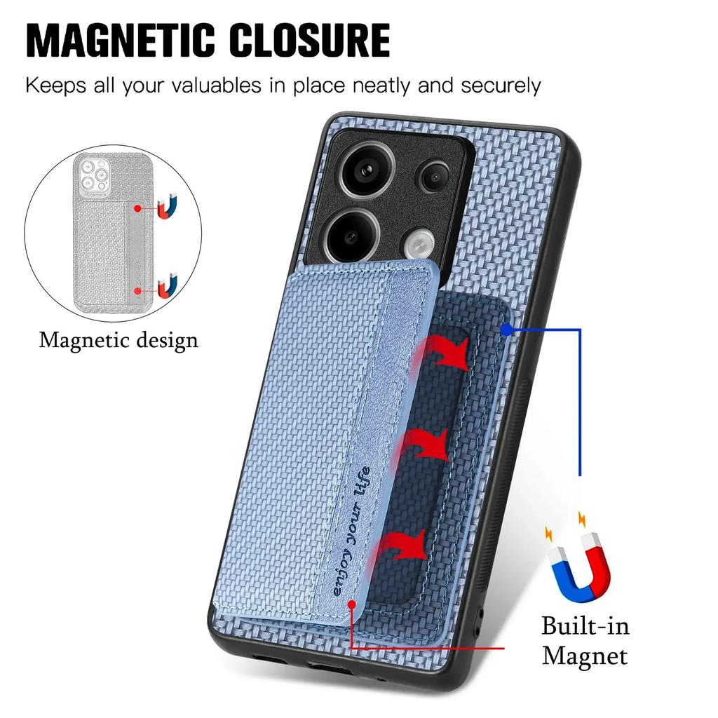 Magnetické pouzdro na karty s přihrádkami pro XiaoMi Redmi Note 13 Pro Plus 12 11 10 4G 13T POCO F5 X3 NFC X5 Taška Stojánek Peněženka Kapsa Kryt