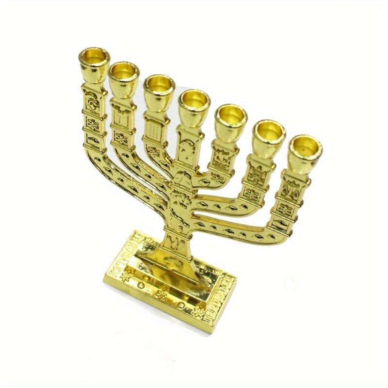 Elegant 7 Branch Menorah Candle-holders for Hanukkah Celebrations