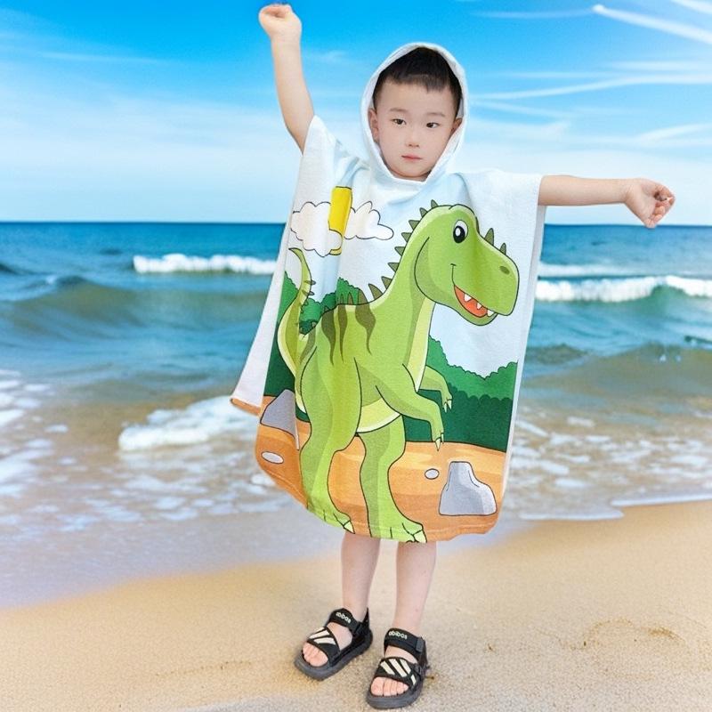 Children's Microfiber Hooded Bath Towel Cloak - Quick-Dry & Absorbent