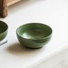 Simple Retro Style Ceramic Bowl Creative Relief Noodle Soup Bowl Solid Color Kitchen Tableware Bowl Salad Bowl Ramen Bowl