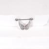 Stainless Steel Winged Zircon Nipple Ring Body Jewelry
