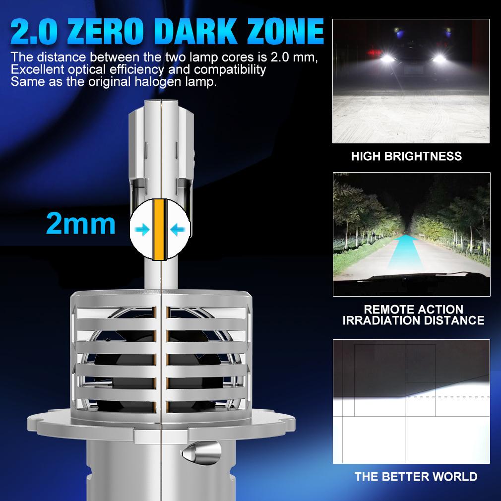 2Pcs 30000LM H4 LED Light Bulbs 9003 HB2 LED Headlights High&Low Beam 24pcs CSP Turbo Led Diode Lamps Wireless 70W Car Motorcycle Headlamp 12V 6500K