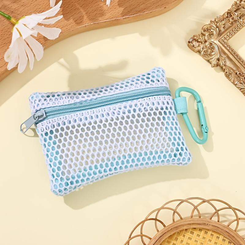 1pc Mini Mesh Zipper Bag Makeup Pouch Available In Multiple Colors, Coin Purse, Small Bag for And Keys, Card Holder, Portable Coin Pouch