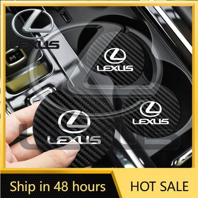2026 Hot Interior Stickers 2Pcs Car Coaster Water Cup Mat Non-Slip Pad For ES350 LX470 LX600 GX470 NX IS350 IS300h LX570 G
