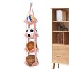 Door Hanging Storage Bag Wall Mounted Ball Storage Hanging Bag Mesh Pockets Organizer For Basketball Soccer Home Garage Sports