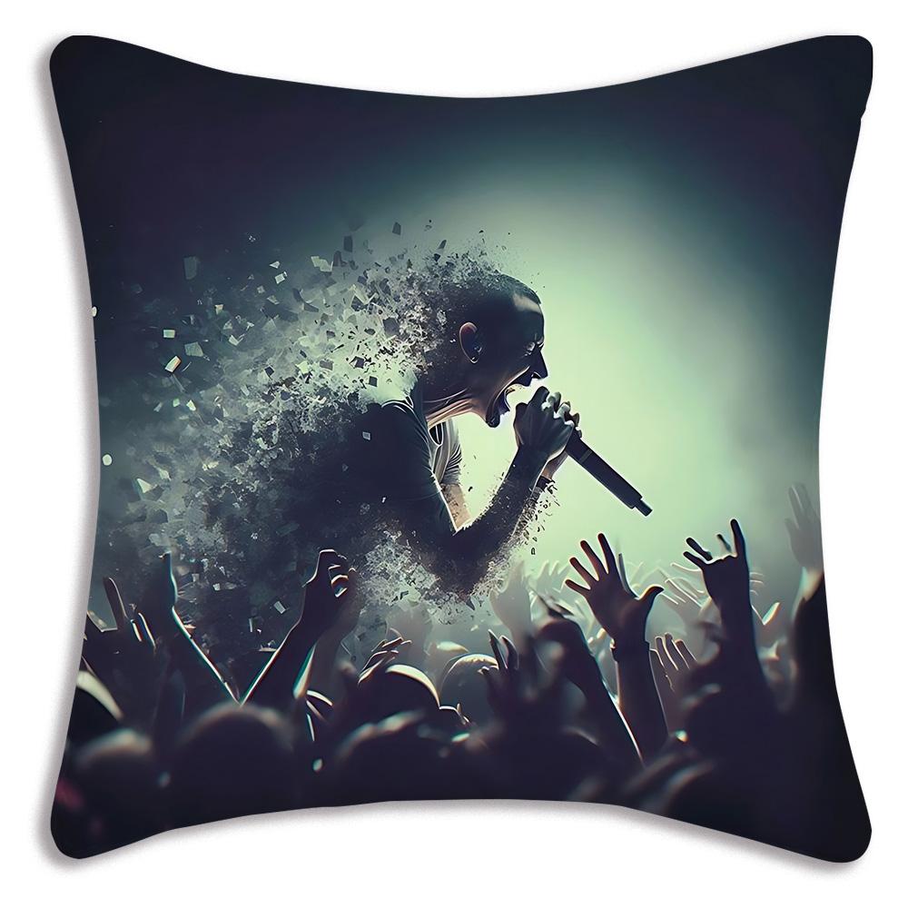 World Famous Rock Band Linkin P-Park Pillow Covers Sofa Decorative Home Double-Sided Printing Short Plush Cute Cushion Cover