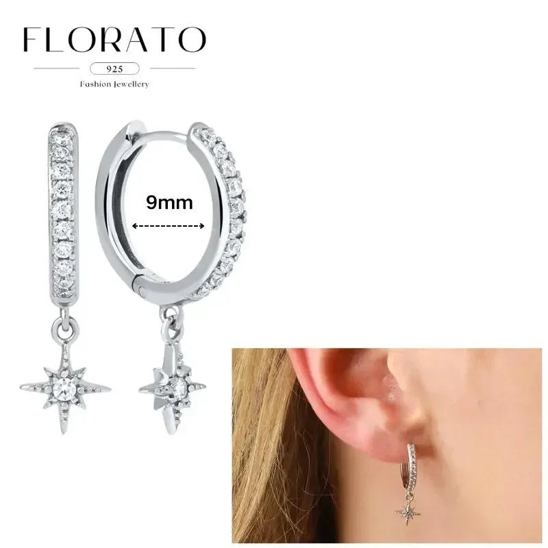 FLORATO 925 Silver Earrings Chain Tassel Pendant Earrings Zircon Silver Earrings for Women Trend Luxury Wedding Jewelry