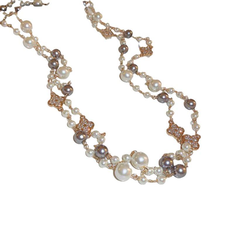 "2024 Light Luxury Pearl Necklace: Elegant Long Sweater Chain for Women, Perfect for Autumn & Winter"