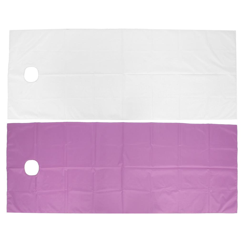 2 Stück Einweg-Bettlaken, atmungsaktiv, wasserdicht, Polyester, Massagebettbezug für Schönheitssalon(Weiß Lila )