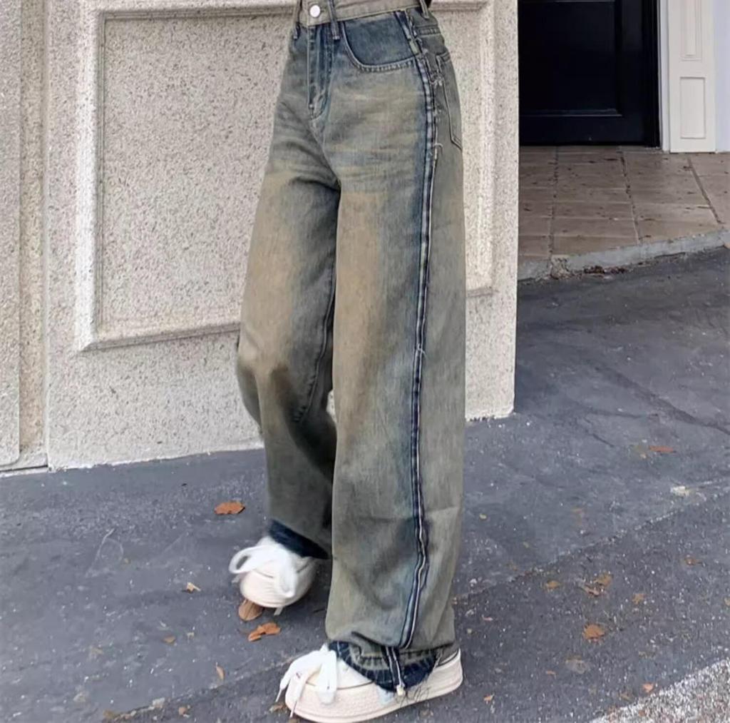 Women's Plus Size High Waist Wide Leg Distressed Jeans - Autumn Fashion