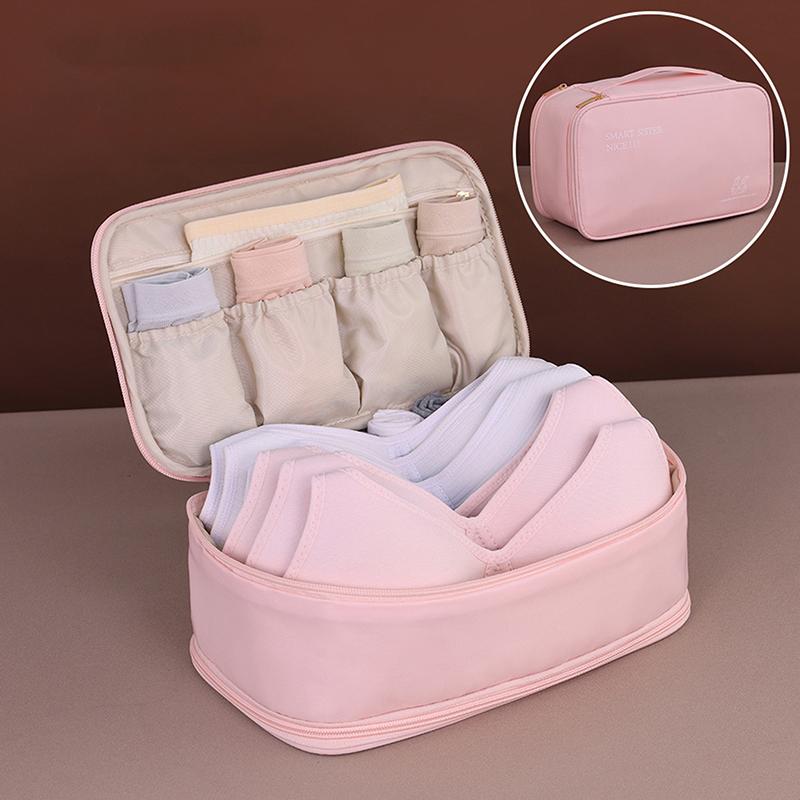 Portable Underwear rganizer Bag - Double Layer Large Capacity Design for Travel Socks & Pantyhose Storage