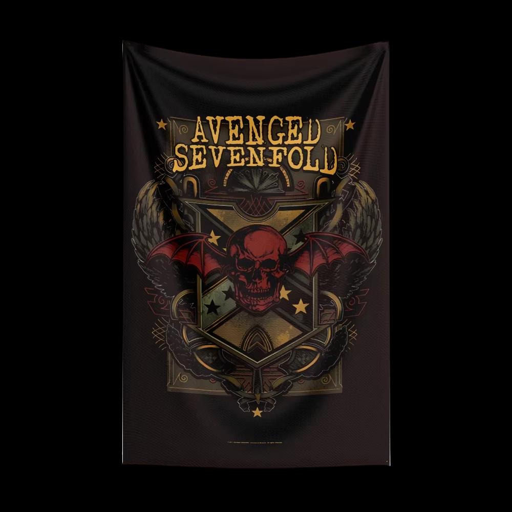 Rock Band Flag Tapestry AAvengeds Sevenfolds Aesthetic Room Decor Background Cloth Wall Art Decor OutDoor Concert Party Banner