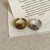 Vintage Distressed Oval Metal Planet Ring: Unique High-End Fashion Accessory for Women