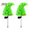 Outdoor Christmas Scene Decor Solar Tree Garden Stake Lights, IP65 Waterproof Crooked Lamp with Colorful Light for Yard Landscape Lighting Pathway
