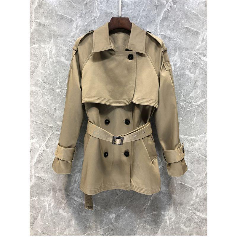 

38 N15 Классический европейский товар средней длины длинный двубортный тренч CAMEL S