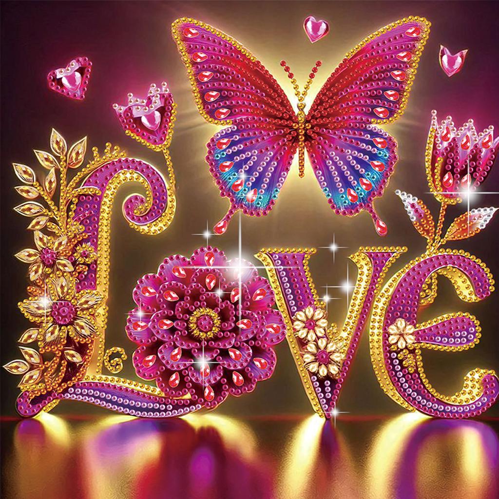 Flowers Special Shaped 5D DIY Partial Drill Diamond Painting Kits for Adults Home Wall Decor Diamond Art Kit 30x30cm