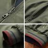 Men Jacket Elastic Cuffs Stand Collar Long Sleeve Patchwork Color Reversible Jacket Coat with Pockets Casual Outwear