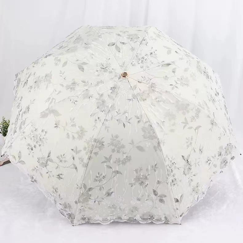 Umbrella lace with UV protection for women, parasol pocket windproof, waterproof, sun and rain, travel  umbrella for women