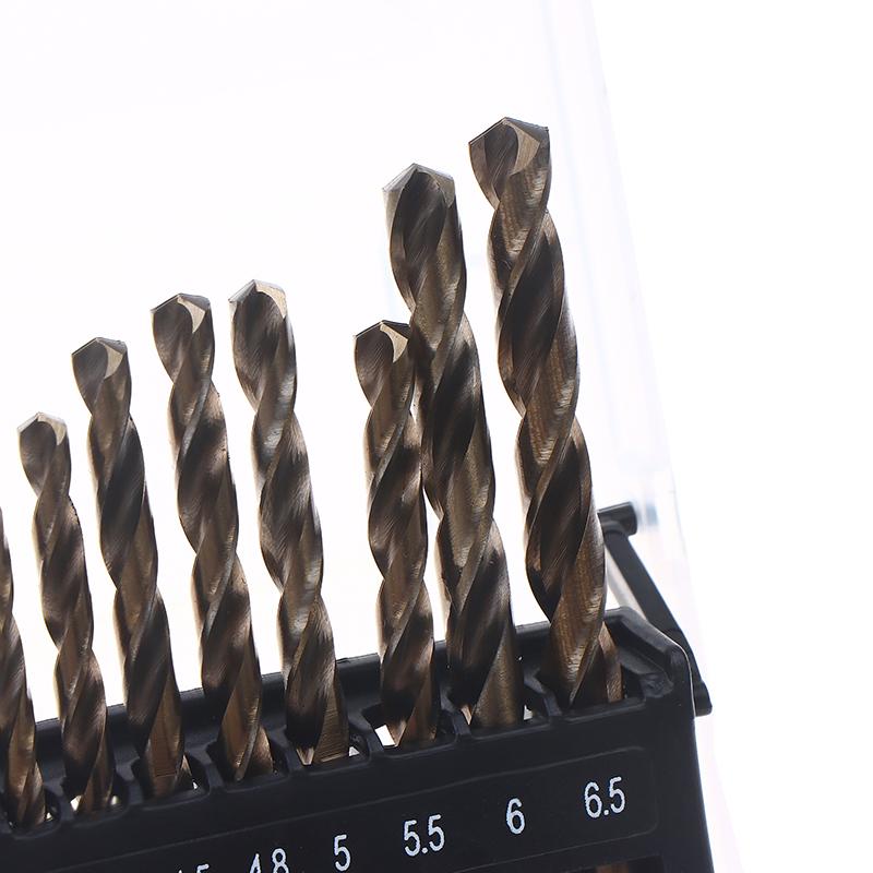 13/19/25Pcs Hss M35 Cobalt High Speed Steel Twist Drill Bit Tool Set Of Drills Accessories For Metal Stainless Steel Drilling