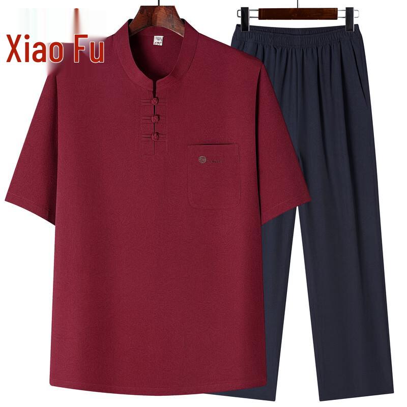 Elderly Men's Summer Ice Silk Tang Suit