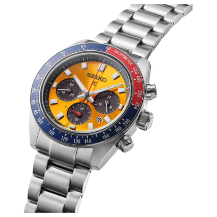 Seiko 100m Water Resistant Solar Quartz Movement Stainless Steel Strap Watch 41.4mm Men's Watches SSC947