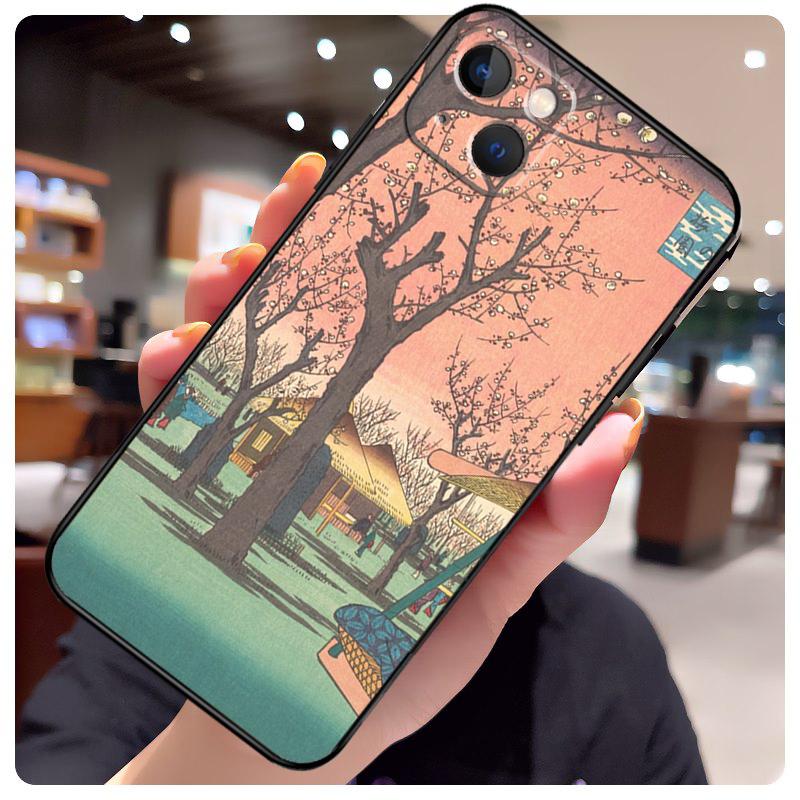 Japanese Ukiyoe Case For iPhone 17 Pro Max 15 14 13 11 12 16 Pro Max mini 15 16 Plus 16e 17 Air Phone Cover