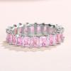 Crystal/Pink CZ Promise Rings Women Simple Stylish Finger-ring Wedding Engagement Bands Fashion Versatile Lady Jewelry