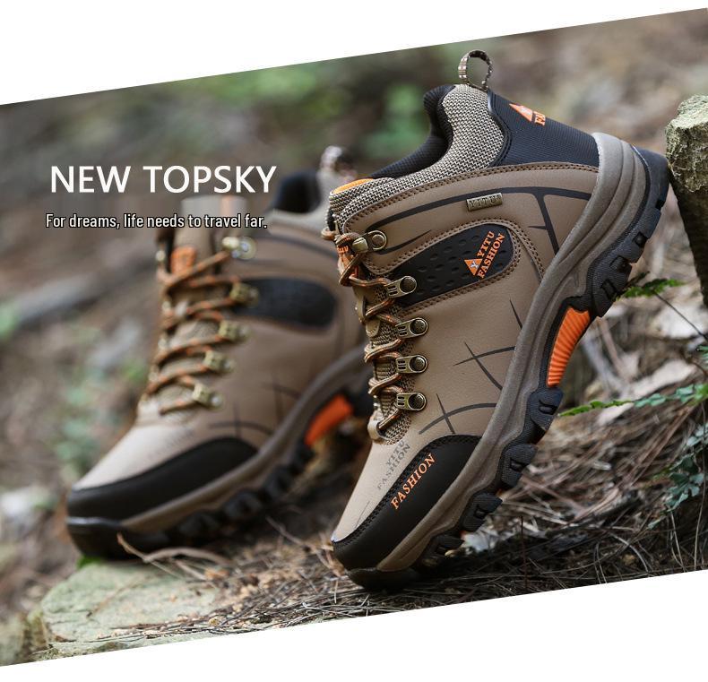 2025 Fall/Winter Plus Velvet Men's High-Top Hiking Shoes, Non-Slip, Wear-Resistant, Large Size, Cotton, Outdoor