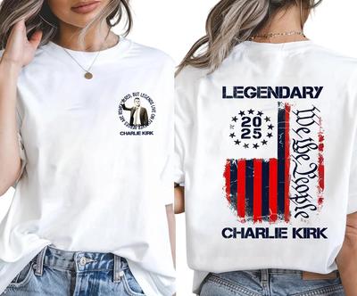 New Charlie Kirk Legendary American Flag Essential 2sided T-Shirt Free Postage High-end Luxury Is for Both Men and Women Top Y2k