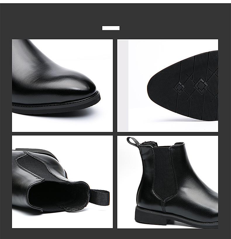 Men's Large Size Plus Velvet Chelsea Boots: European & American Style, Slip-On, Cross-Border Fall/Winter Fashion