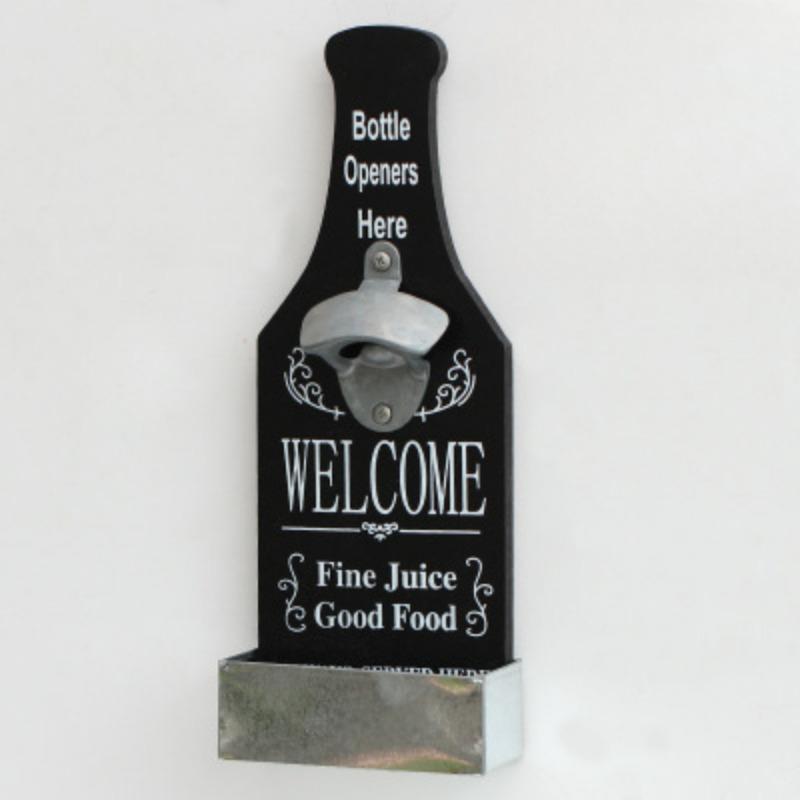 

1 шт. Деревянная настенная открывалка для бутылок, инструмент для снятия пивных крышек, настенный декор для бара, ресторана, аксессуары для дома в стиле ретро из массива дерева чёрный