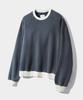 Dimiteulibeullaeg Asi Pigment Color Block Fade Ringer Sweatshirt_Navy