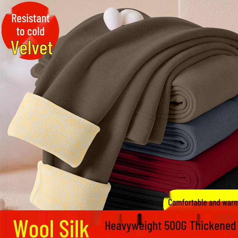 Korean-Style Plus Size Warm Thermal Base Layer Pants for Women - Slimming, Elastic, Versatile Long Pants for Autumn/Winter.