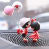 2Pc Cute Couple Car Ornaments for Girls - Suitable for Car Dashboard, Rearview Mirror & Desktop Decoration