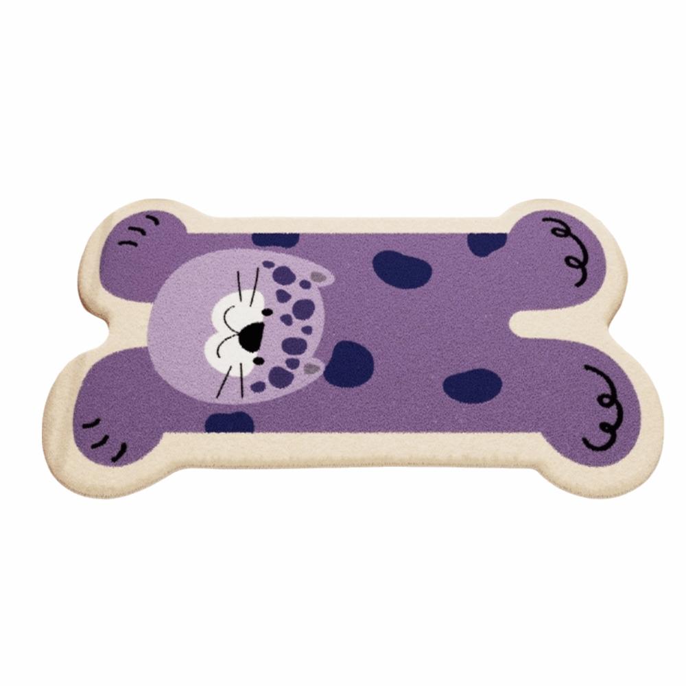 Animal Theme Material Bathroom Floor Mat Thickened Cartoon Design Foot Mat Non-Slip Irregular Shaped Toilet Carpet Bathroom Use