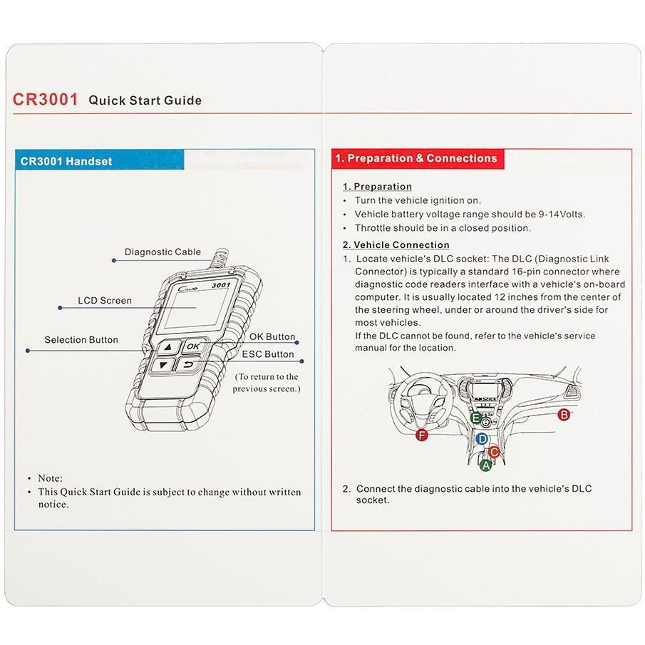 

Launch X431 Creader CR3001 OBD II Full-Function Code Reader - Overseas English Version No