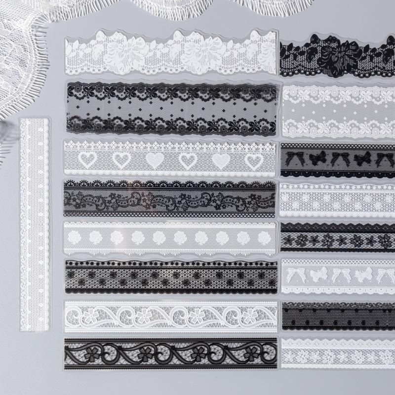 Ketchup Girl Lace Sticker Pack - Lace Academy Series (100 Sheets) for Journal Decoration & Collage