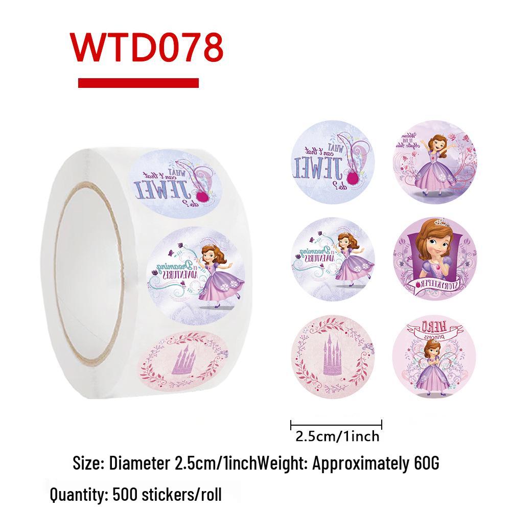 500 Sheets Little Princess Sofia Waterproof Cartoon Sealing Stickers