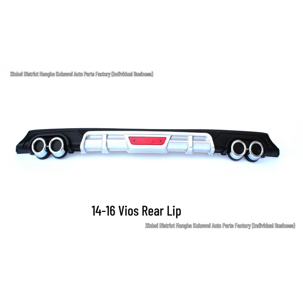 Toyota Vios 2014-2021 Body Kit: Front Lip, Rear Lip, and Side Skirt Modification Kit for Exterior Styling.