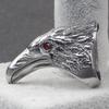 Europäisch-Amerikanischer Retro Punk Abgenutzter 51MM Edelstahl Zirkon Adlerkopf Ring für Männer